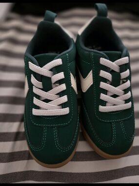Primark Dark Green Sneakers with White Accents